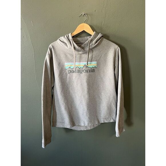 Patagonia Womens Gray Pullover Hooded Sweatshirt Size Large Regular Fit - Picture 1 of 3